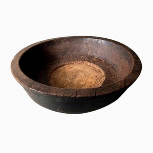 Large Meiji Period Wooden Dough Bowl, Japan, 1890s