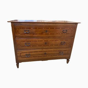 18th Century Louis XVI Northern Italian Dresser in Walnut Inlaid