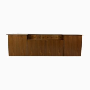 Italian Sideboard in Wooden and Finely Worked Brass, 1960s