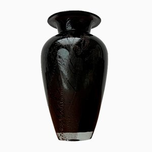 Postmodern Black Eld Glass Vase by Hans Jumpge Richartz for Richartz Art Collection, 1980s