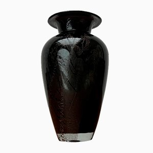 Vaso postmoderno in vetro nero di Hans Jürgen Richartz per Richartz Art Collection, anni '80