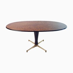 Mid-Century Oval Dining Table, Italy, 1960s