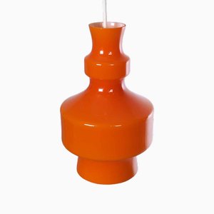 Lámpara colgante Touch B1202 de vidrio naranja de Raak, años 70