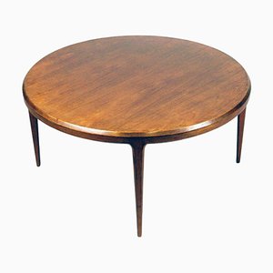 Scandinavian Circular Rosewood Coffee Table attributed to Johannes Andersen from CFC Silkeborg, 1960s
