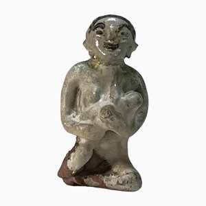 Tucked Sawankhalok Viative Figure in Terracotta
