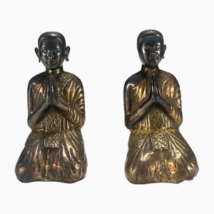 Figuras de plata para adorar, Tailandia, década de 1850. Juego de 2