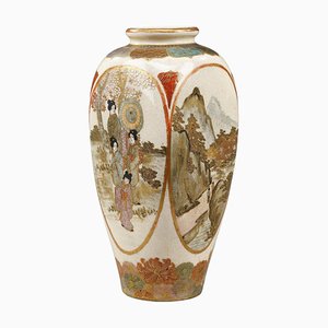 Meiji Period Satsuma Porcelain Vase, Japan, 1890s