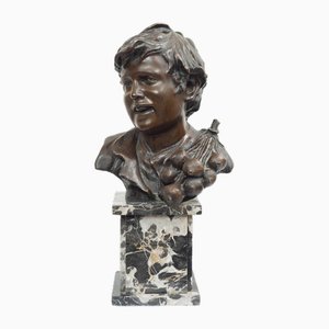 Vincenzo Cinque, Scugnizzo, Fin 19ème Siècle, Sculpture En Bronze Patiné