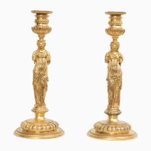 French Empire Candlesticks by Barbedienne, 19th Century, Set of 2