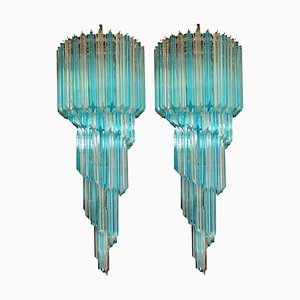 Murano Crystal Prism Chandeliers, 1990s, Set of 2