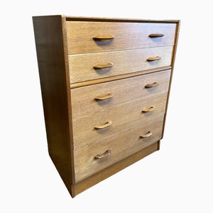 Mid-Century Oak Tallboy Chest of Drawers from G-Plan