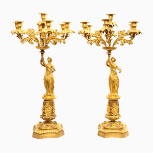 Candelabri antichi Ormolu, Francia, 1880, set di 2