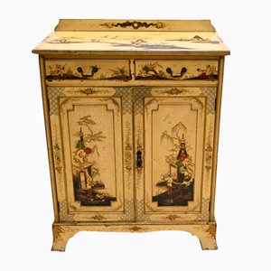 Antiker lackierter Chinoiserie Beistellschrank, 1920er