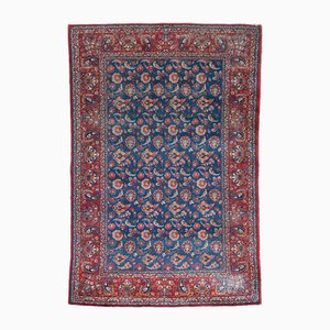 Tappeto Mashhad grande vintage con fiori e uccelli