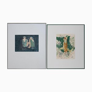 Joan Carles Roca Sans, The Dancers, Watercolors, Set of 2
