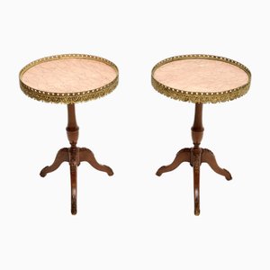 Antique Style Marble Top Wine Tables, 1930, Set of 2