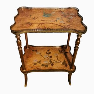 Mesa de centro Napoleon III ocasional con superficies pintadas y patas doradas, década de 1860