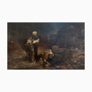 Stanislaw Radziejoski, La fuite en Egypte, Oil on Canvas, Framed