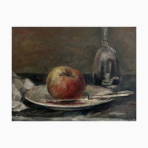 Fernand Blondin, Nature morte à la pomme, Öl auf Leinwand, Gerahmt