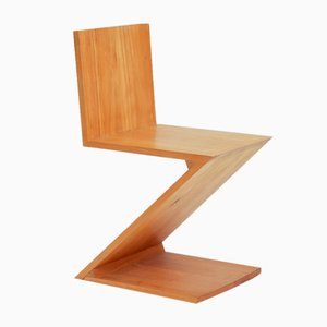 Z Zig Zag Ash Chair by Gerrit Thomas Rietveld, 1970s