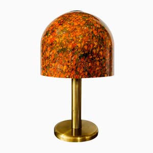 Bunte orangefarbene Mushroom Lampe von Peill & Putzler, 1970er
