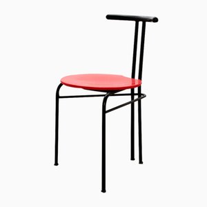 Postmoderne Esstischstühle mit Roter Sitzfläche, 1990er, 6 . Set