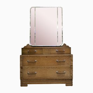 Art Deco British Limed Oak Dressing Table from Maple & Co, 1930s