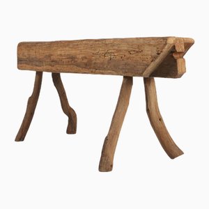 Rustic Tree Trunk Bench, France, 1850s