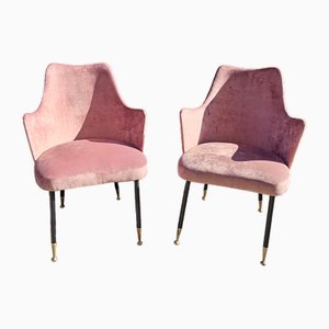 Pink Armchairs, 1950s, Set of 2