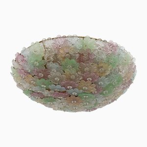 Lámpara de techo Mid-Century moderna de cristal de Murano de Barovier & Toso, 1950