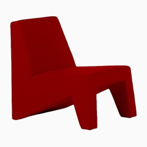 Würfelförmiger roter Stuhl von Moca
