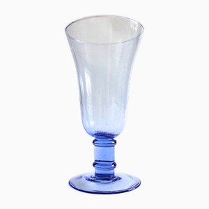 Handgefertigte blaue Vintage Glasvase von Åhlèns