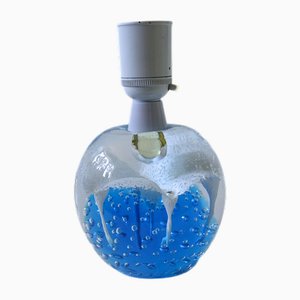 Blaue handgefertigte Tischlampe aus Kunstglas