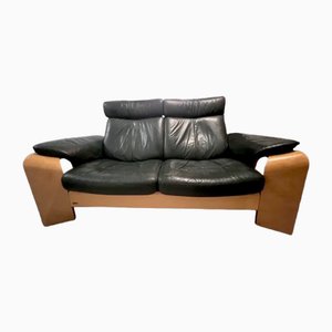 Canapé Pegasus Loveseat en Cuir et Bois Courbé de Ekornes, Norvège, 1980s