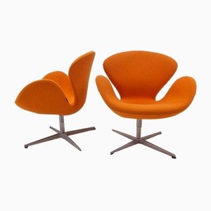Swan Chairs by Arne Jacobsen and Fritz Hansen, 1990s, Set of 2