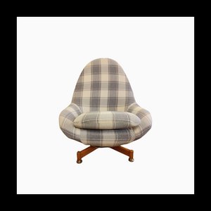 Egg Chair with Burberry Style Upholstery from Greaves & Thomas, 1960s