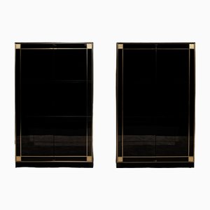 Credenze in vetro di Pierre Cardin per Bobois Roche, anni '80, set di 2