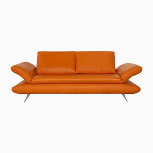 Sofá de dos plazas de cuero naranja de Koinor Velutti