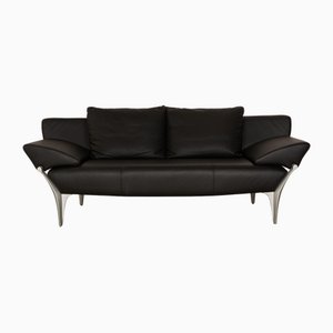 Model 1600 2-Seater Sofa in Black Leather from Rolf Benz