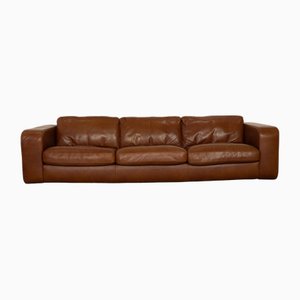 Sofá de cuatro plazas de cuero marrón de Machalke Valentino