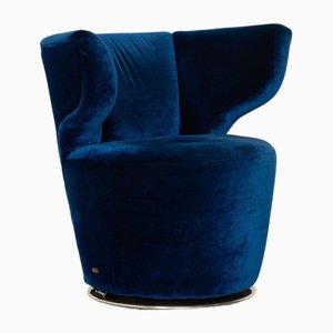 Fauteuil Croissant en Tissu Bleu de Bretz