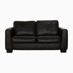 Black Leather 2-Seater Sofa from Koinor