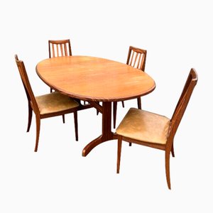 Tavolo da pranzo allungabile Mid-Century con sedie di G-Plan, set di 5