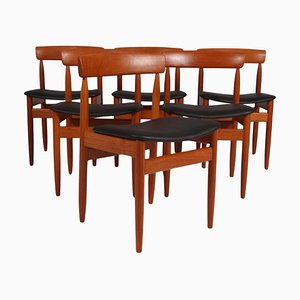 Dining Chairs in Teak and Leather from Farsø Stolefabrik, Denmark, 1960s, Set of 6