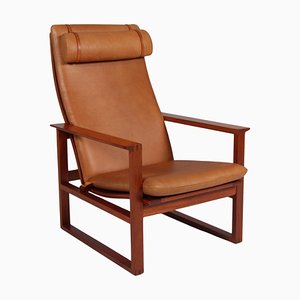 Modell 2254 Sled Chair aus Mahagoni von Børge Mogensen für Fredericia, Dänemark, 1956