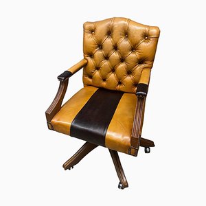 Leather Swivel Chair from Mekanikk, Norway