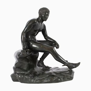 Escultura de bronce italiana del siglo XIX Herme Nápoles, Italia