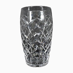 English Cut Crystal Cylindrical Vase, 1900s