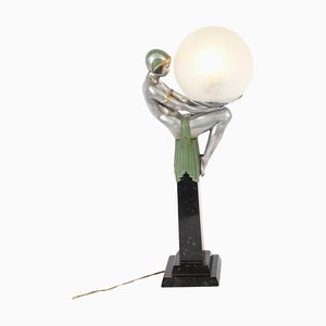 Lámpara de mesa Biba Lady Art Déco plateada, años 30