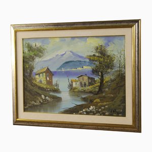 Italian Lake View, 1980, Oil on Canvas